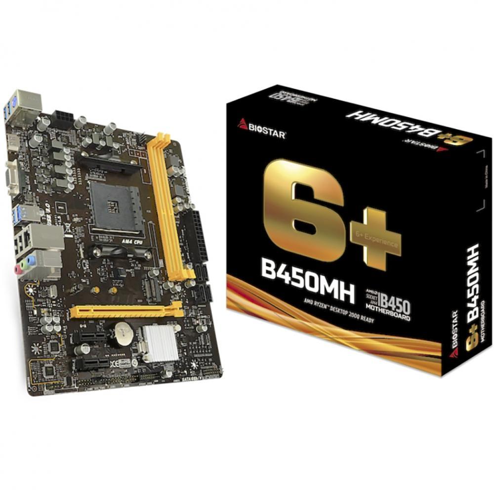 Материнская плата SocAM4 B450MH Biostar AMD B450 2xDDR4 HDMI USB3.1 M.2 GLan mATX - фото 1 - id-p222447717