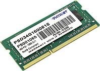 Модуль памяти Patriot PSD34G160081S DDR3 SODIMM 4Gb PC3-12800 CL11 (for NoteBook)