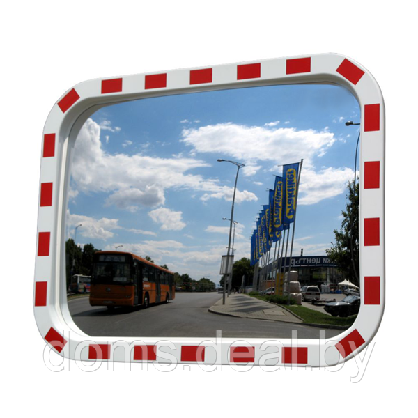 Зеркало со светоотражающей окантовкой прямоугольное Технология Зеркало дорожное - фото 2 - id-p222455107