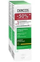 VICHY DERCOS Дуопак (шампунь-уход интенсивеный против перхоти DS для сухих волос, 200 мл Duopack (-50% на