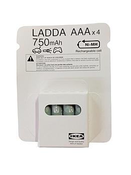 Аккумуляторы 4шт, IKEA LADDA  AAA 1.2V, 750mAh (Япония, Оригинал)
