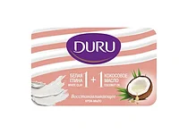 DURU 1+1 крем-мыло белая глина+кокосовое масло 80г