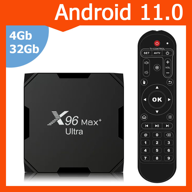 Смарт ТВ приставка X96 Max+ Ultra S905X4 4G + 32G TV Box андроид - фото 1 - id-p222512745