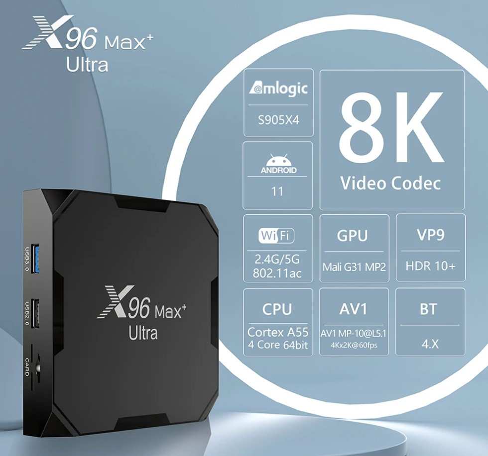 Смарт ТВ приставка X96 Max+ Ultra S905X4 4G + 32G TV Box андроид - фото 5 - id-p222512745