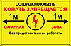 Табличка для опознавательных столбов односторонняя (ПВХ 2 мм) 300х400 мм "Осторожно кабель", фото 3