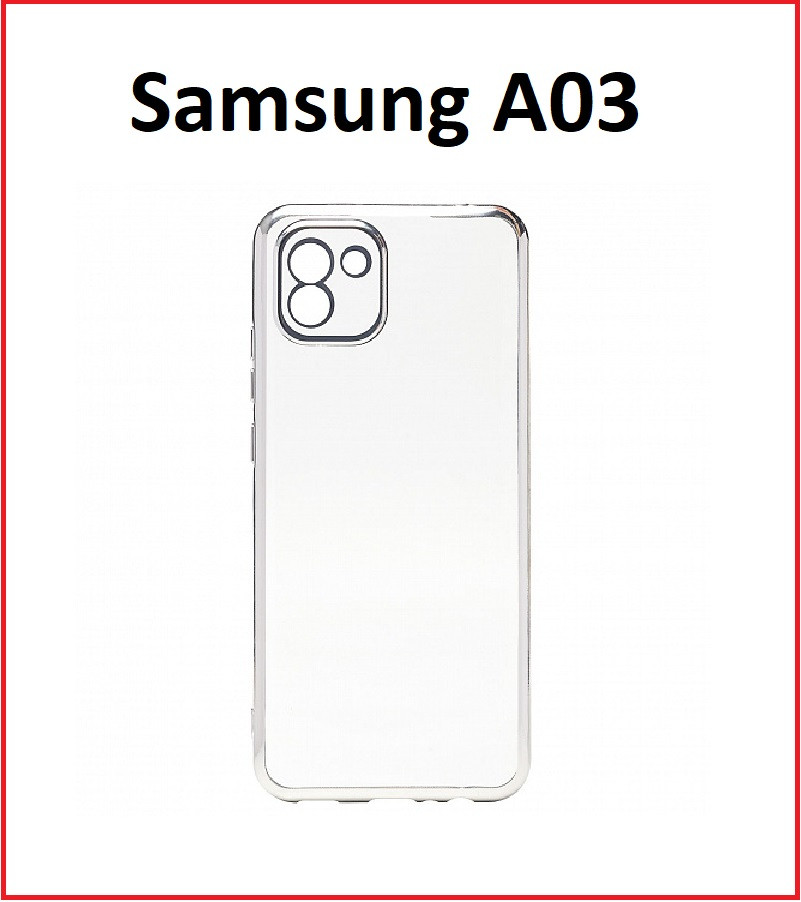 Чехол-накладка для Samsung Galaxy A03 (силикон) SM-A035 прозрачный с защитой камеры