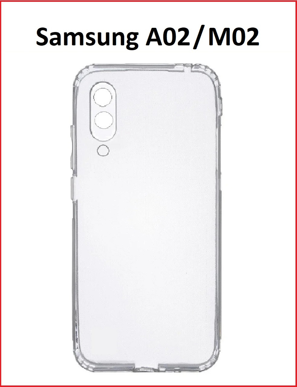 Чехол-накладка для Samsung Galaxy A02 / M02 (силикон) SM-A022 прозрачный с защитой камеры - фото 1 - id-p149397192