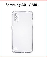Чехол-накладка для Samsung Galaxy M01 (силикон) прозрачный с защитой камеры