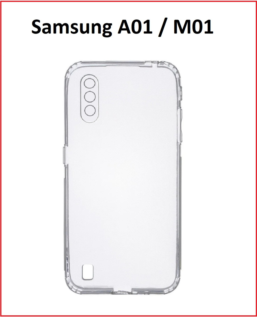 Чехол-накладка для Samsung Galaxy M01 (силикон) прозрачный с защитой камеры - фото 1 - id-p132686121