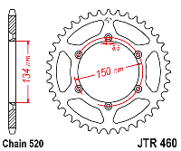 Звездочка ведомая JTA460.50 зубьев, аллюминий, черная