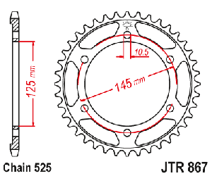 Звездочка ведомая JTR867.44 зубьев