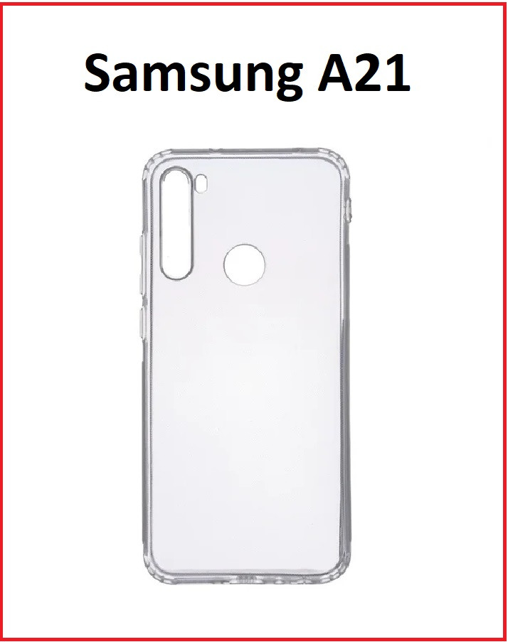 Чехол-накладка для Samsung Galaxy A21 (силикон) SM-A215 прозрачный усиленный - фото 1 - id-p124025268