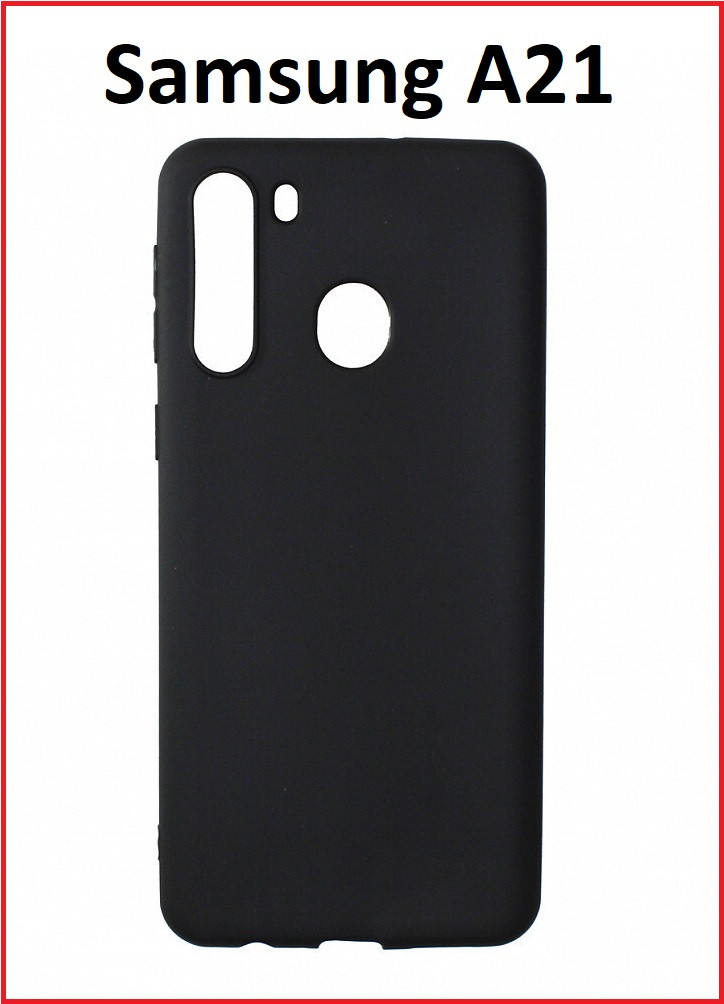 Чехол-накладка для Samsung Galaxy A21 SM-A215 (силикон) черный - фото 1 - id-p124025260