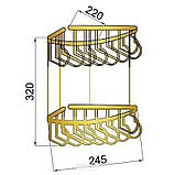 BOHEME Полка угловая двойная золото Imperiale, фото 2