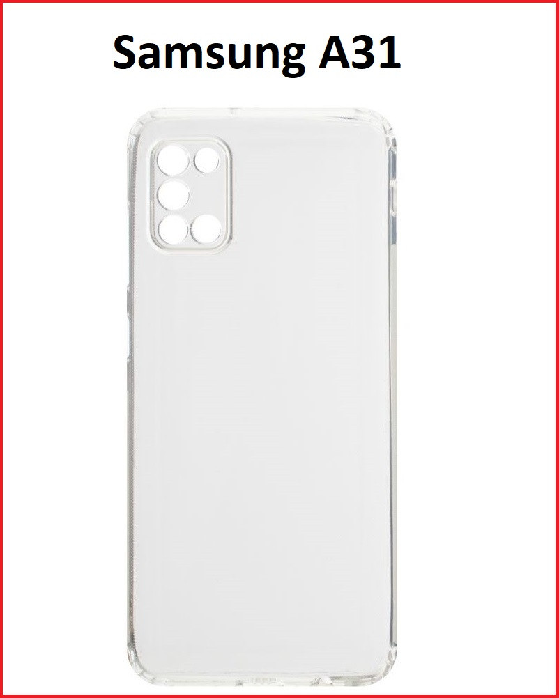 Чехол-накладка для Samsung Galaxy A31 (силикон) SM-A315 прозрачный с защитой камеры - фото 1 - id-p148493224