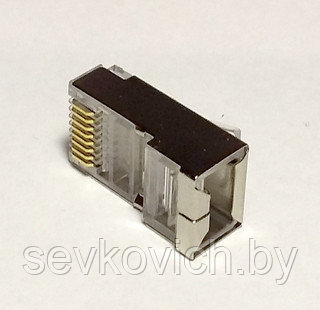 Коннектор джек 8Р8С RJ-45 CAT кат. 5е c экраном - фото 2 - id-p32078751