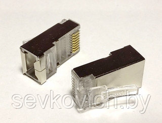 Коннектор джек 8Р8С RJ-45 CAT кат. 5е c экраном - фото 3 - id-p32078751