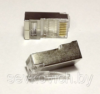 Коннектор джек 8Р8С RJ-45 CAT кат. 5е c экраном - фото 4 - id-p32078751