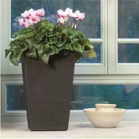 Горшок для цветов пластиковый Keter Rattan Plante 23,6л., коричневый - фото 2 - id-p222522868