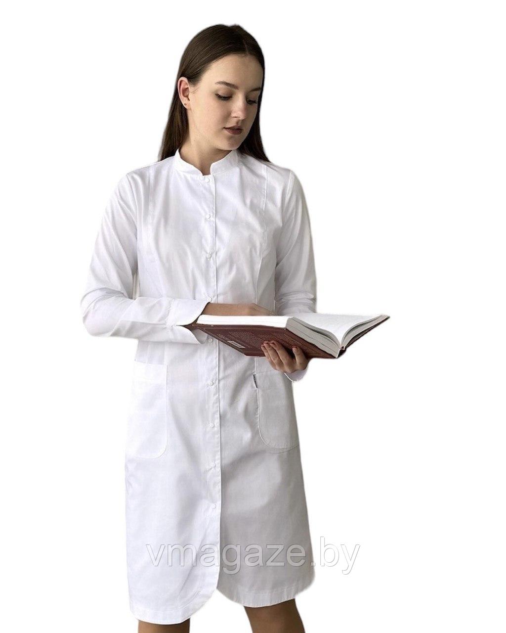 Медицинский халат, женский Слава (цвет белый) - фото 2 - id-p176527943
