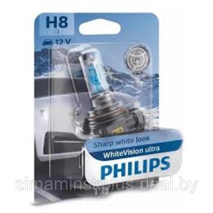 Лампа Philips H8 12 В, 35W (PGJ19-1) (+60%) WhiteVision ultra , блистер 1 шт, 12360WVUB1 - фото 1 - id-p222525629
