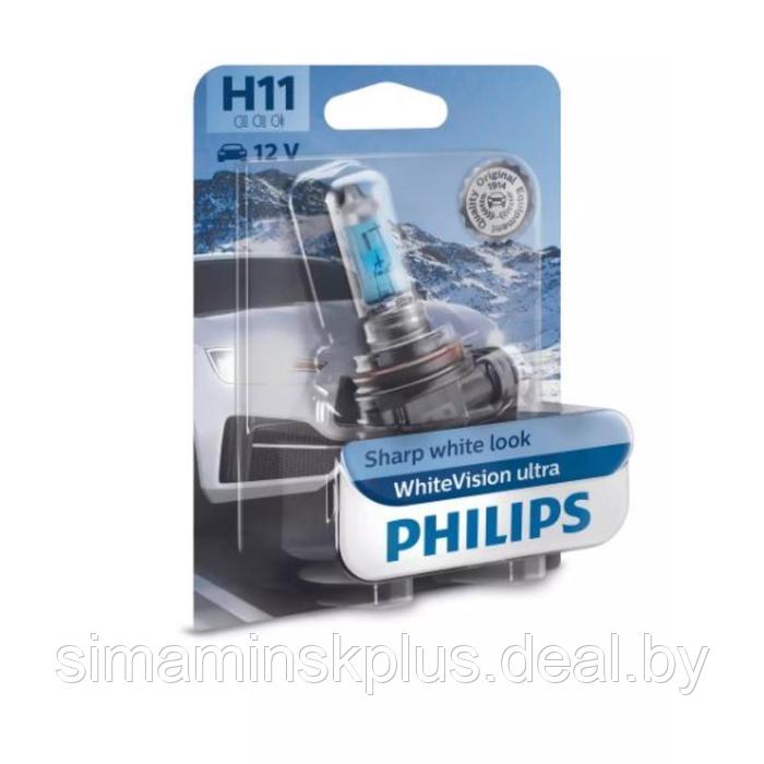 Лампа Philips H11 12 В, 55W (PGJ19-2) (+60%) WhiteVision ultra , блистер 1 шт, 12362WVUB1 - фото 1 - id-p222525630