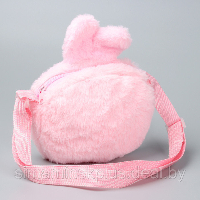 Сумка детская "Зайка" с игрушкой внутри, 20 см, цвет розовый - фото 5 - id-p222527180