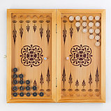 Нарды "Восточный узор", деревянная доска 40 x 40 см, с полем для игры в шашки, фото 2