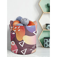 Мягкая текстильная корзина «Детская абстракция» для хранения вещей и игрушек, 19 л.