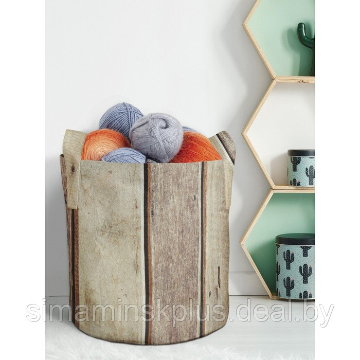 Мягкая текстильная корзина «Комбинация досок» для хранения вещей и игрушек, 19 л. - фото 1 - id-p222527212