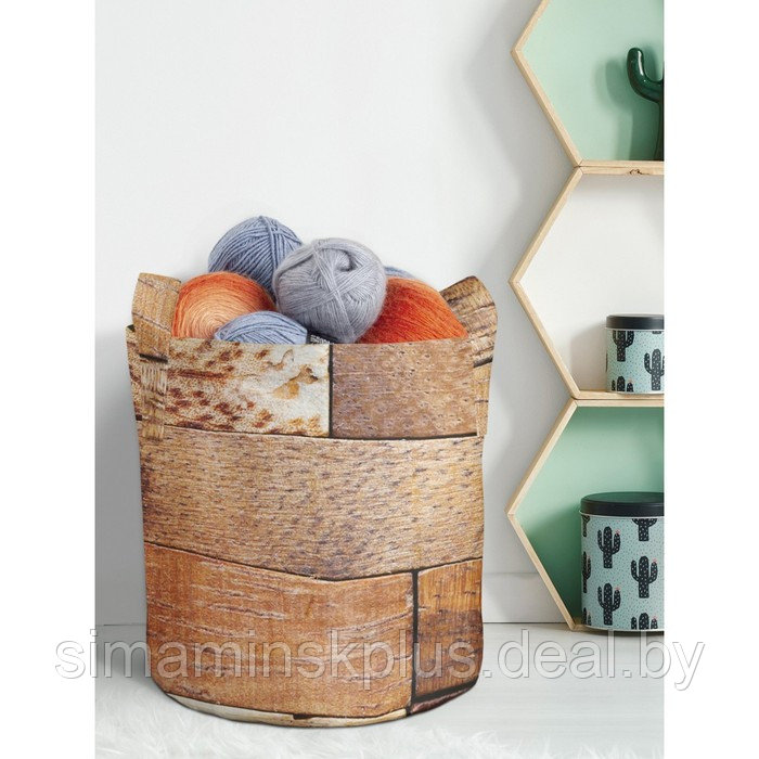 Мягкая текстильная корзина «Гармония досок» для хранения вещей и игрушек, 19 л. - фото 1 - id-p222527223
