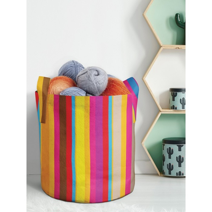 Текстильная корзина «Строгая радуга» для хранения вещей и игрушек, 27 л. - фото 1 - id-p222526679