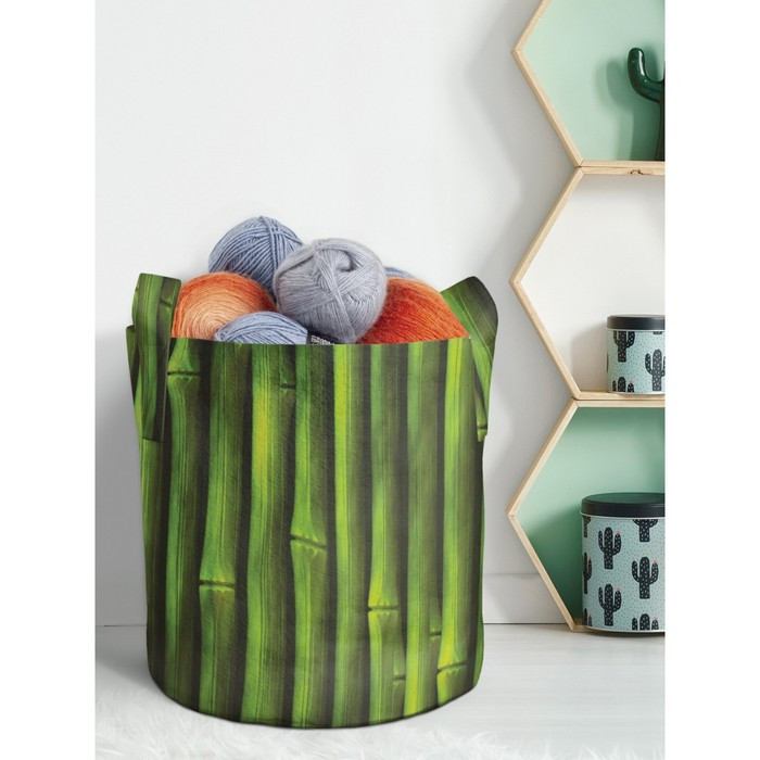 Текстильная корзина «Бамбуковые стебли» для хранения вещей и игрушек, 27 л. - фото 1 - id-p222526680