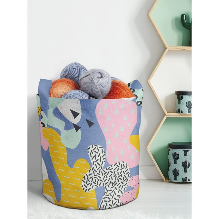 Текстильная корзина «Разноцветные зверюшки» для хранения вещей и игрушек, 27 л. - фото 1 - id-p222526686