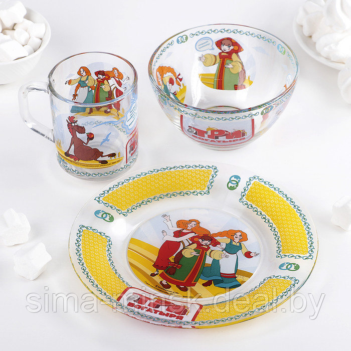 Набор посуды детский "Три богатыря. Царевны" - фото 1 - id-p222528273