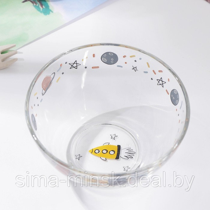 Набор детской посуды Доляна «Космос», 3 предмета: миска 450 мл, тарелка d=20 см, кружка 200 мл - фото 5 - id-p222528280