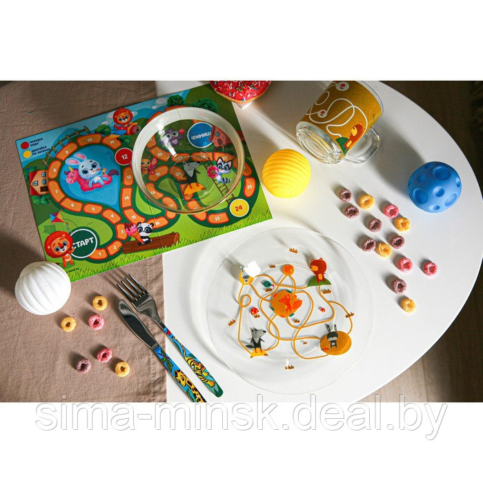 Набор детской посуды Доляна «Лесные забавы», 3 предмета: миска 450 мл, тарелка d=20 см, кружка 200 мл - фото 7 - id-p222528282