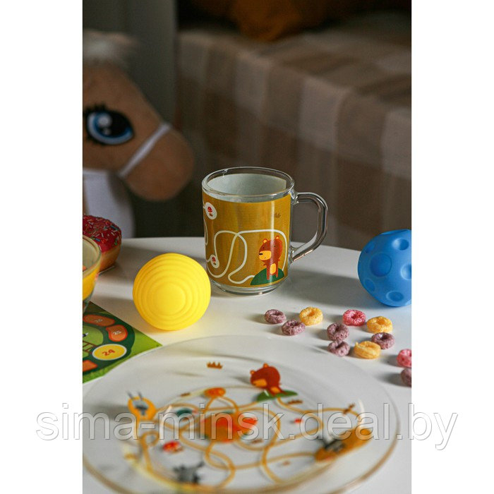 Набор детской посуды Доляна «Лесные забавы», 3 предмета: миска 450 мл, тарелка d=20 см, кружка 200 мл - фото 8 - id-p222528282