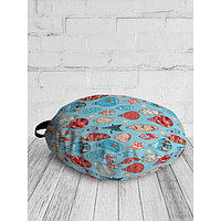 Декоративная круглая подушка-сидушка на пол, размер 52х52 см