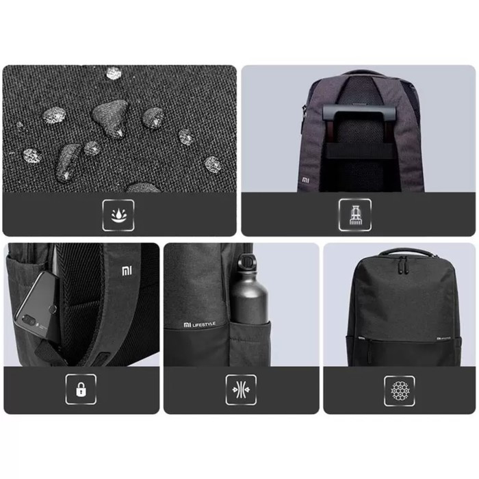Рюкзак для ноутбука Xiaomi Commuter Backpack (BHR4904GL), до 15.6", 2 отделения, 21 л, серый - фото 5 - id-p222532844