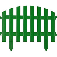 Ограждение декоративное, 28 × 300 см, 5 секций, пластик, зелёный, GRINDA «Ар-деко»