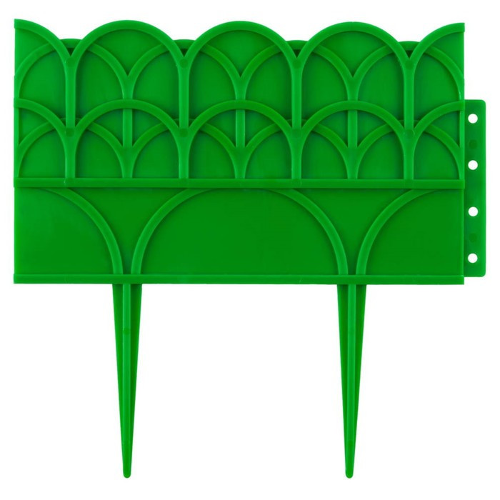 Ограждение декоративное, 14 × 310 см, 5 секций, пластик, зелёный, GRINDA - фото 1 - id-p222532869