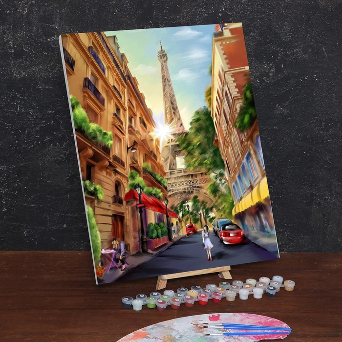 Картина по номерам на холсте с подрамником «Прогулка по Парижу» 40х50 см - фото 3 - id-p222533509