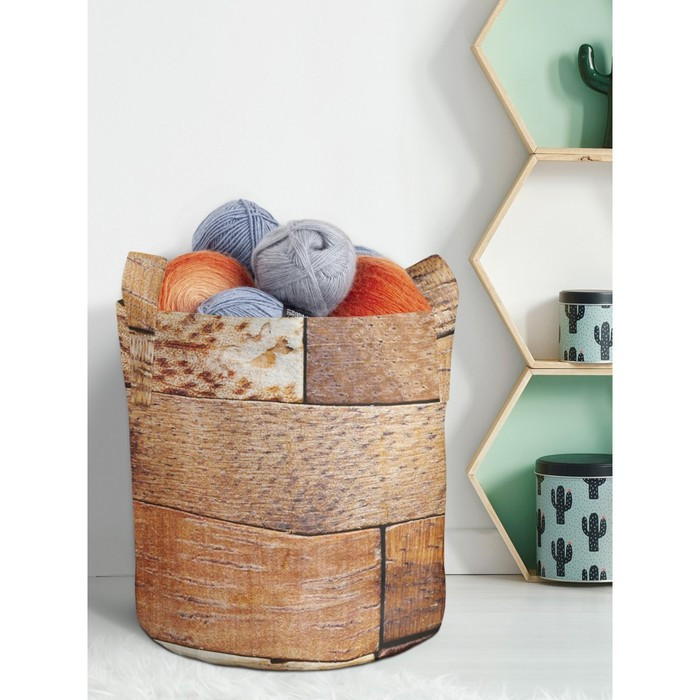 Мягкая текстильная корзина «Гармония досок» для хранения вещей и игрушек, 19 л. - фото 1 - id-p222533355