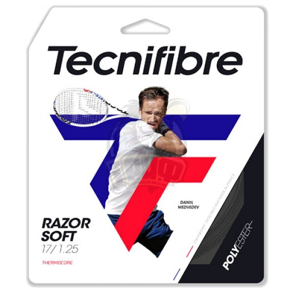 Струна теннисная Tecnifibre Razor Soft 1.25/12 м (серый) (арт. 04GRAS125N) - фото 1 - id-p222536339