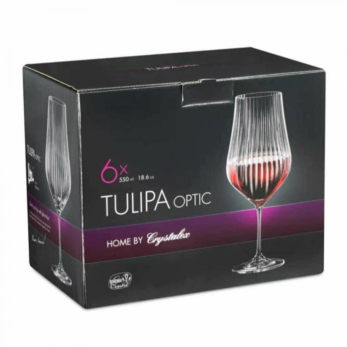 CRYSTALEX CR550101TO Набор бокалов для вина TULIPA OPTIC 6шт 550мл - фото 8 - id-p222536769