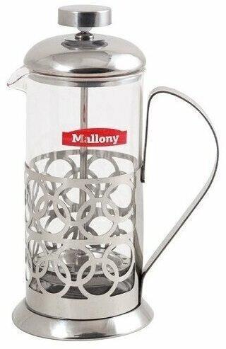 MALLONY Чайник/кофейник (кофе-пресс) OLIMPIA, 600 мл, из жаропрочного стекла, в корп из нерж ст, T046-600ML - фото 9 - id-p222536847