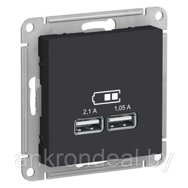 Розетка USB AtlasDesign тип A+A 5В 1х2.1А 2х1.05А механизм карбон SE ATN001033 - фото 1 - id-p189665947