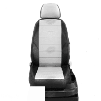 Автомобильные чехлы для сидений Nissan Almera седан, хэтчбек. ЭК-03 белый/чёрный
