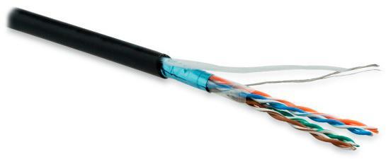 Hyperline FUTP4-C5E-P26-IN-LSZH-BK-100 (100 м) кабель витая пара, экранированная F/UTP, категория 5e, 4 пары - фото 1 - id-p203911594